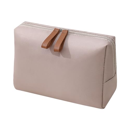 Reise-Makeup-Tasche flach Lay Makeup Tasche kosmetische Reisetaschen für Frauen Mädchen, Kulturbeutel wasserdicht Hautpflege Tasche Makeup Pouch für Handtasche (Beige) von Fadcaer