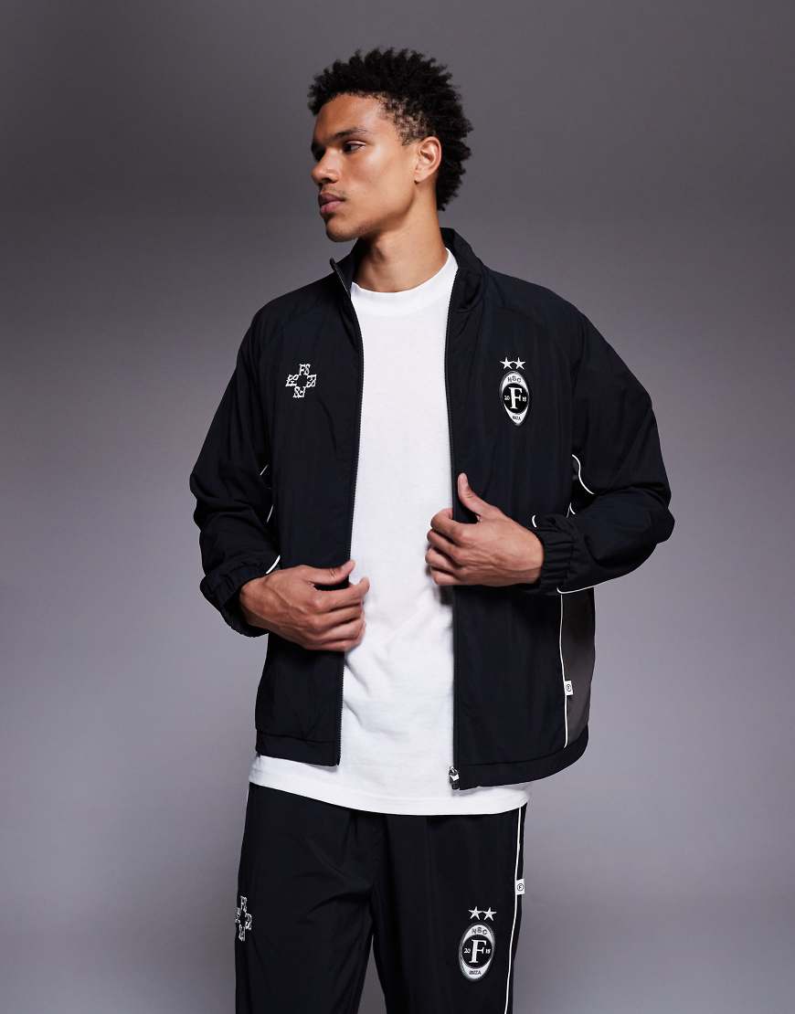 Faded Store - Fußball-Jacke aus Nylon in Schwarz, Kombiteil von Faded Store