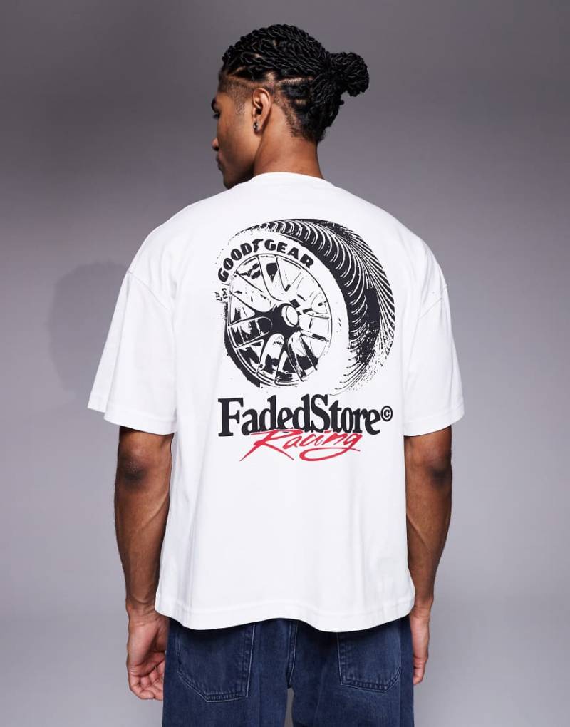 Faded Store - T-Shirt in Weiß mit schwarzem „Good Gear"-Print von Faded Store
