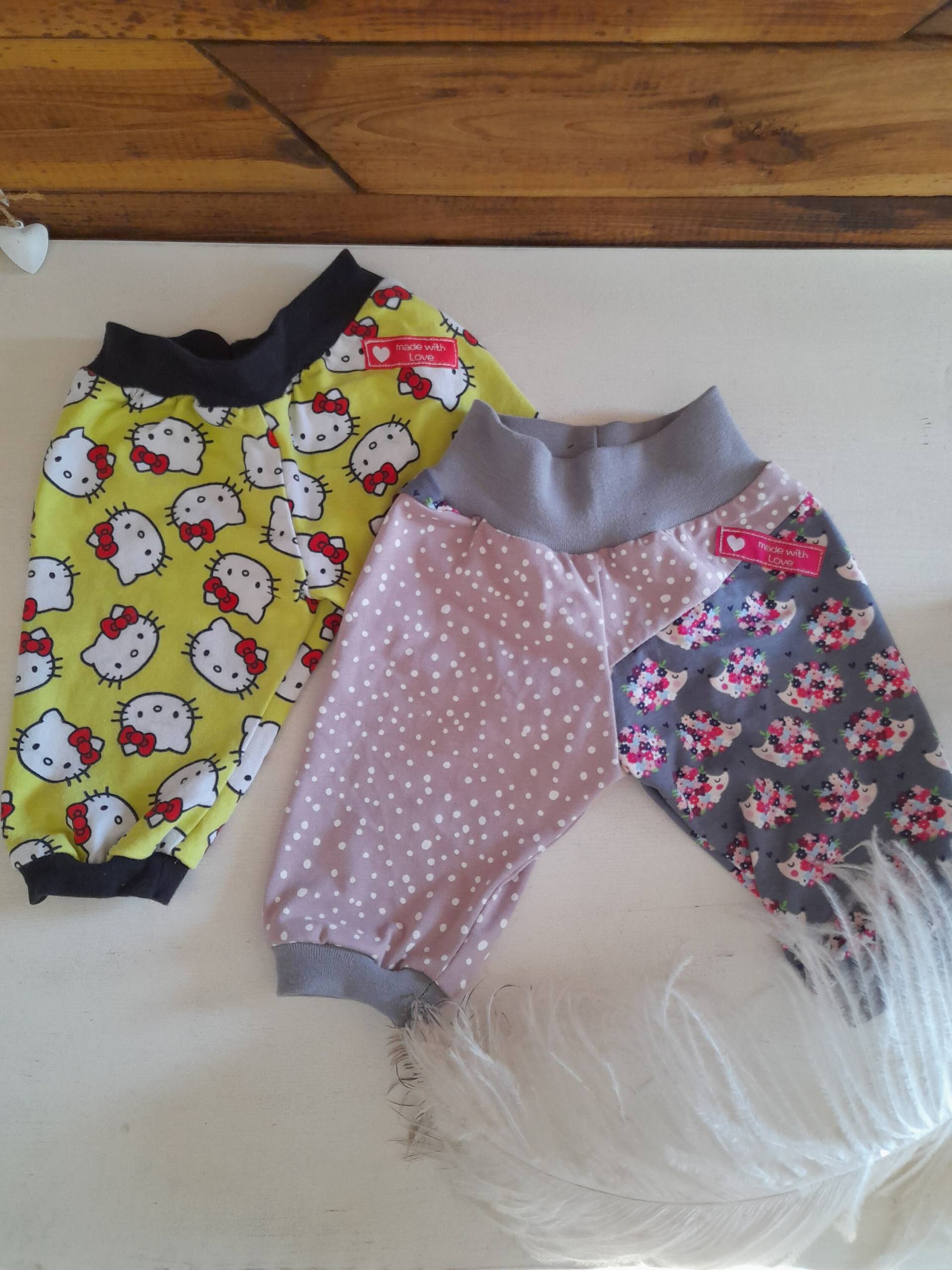 Baby Pumphose 2Er Set, 7/8, Capri, Mädchen, Jersey, Gr. 62/68 von FadenScheune