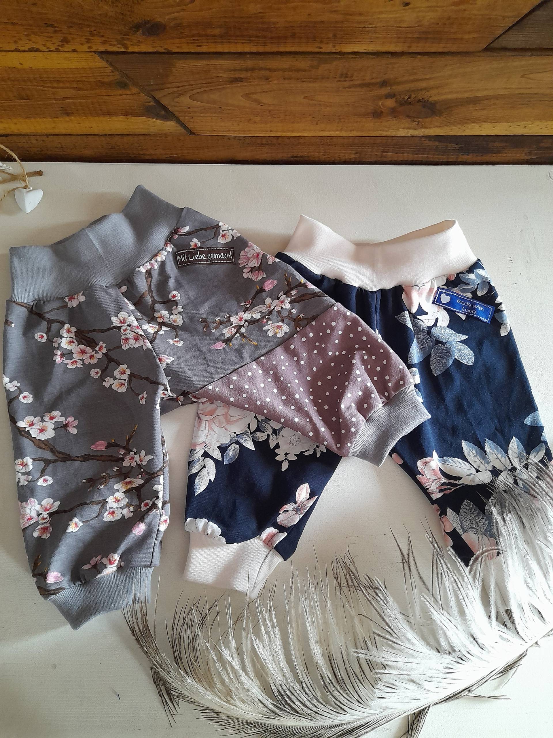 Baby Pumphose 2Er Set, 7/8, Capri, Mädchen, Jersey, Gr. 62/68 von FadenScheune