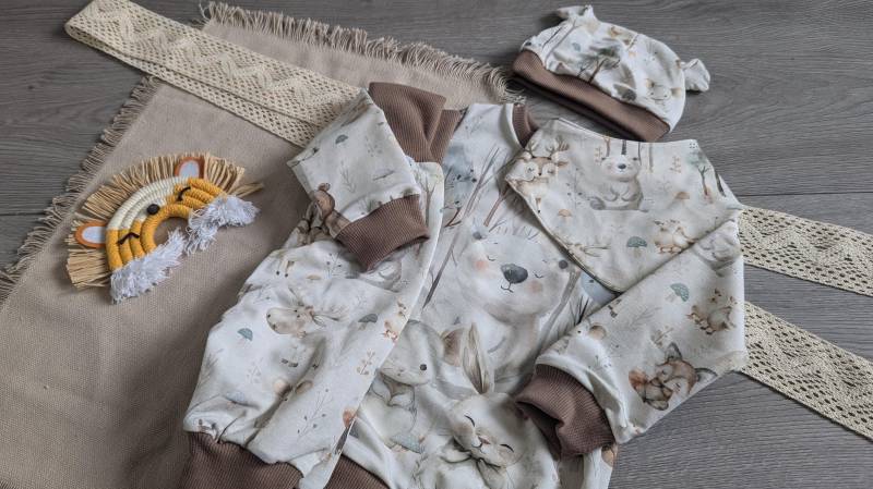 Winter Kinder Set Mit Waldtieren - Hose, Mütze Ohren & Halstuch | Warme Winterkleidung Für von FadenTwist