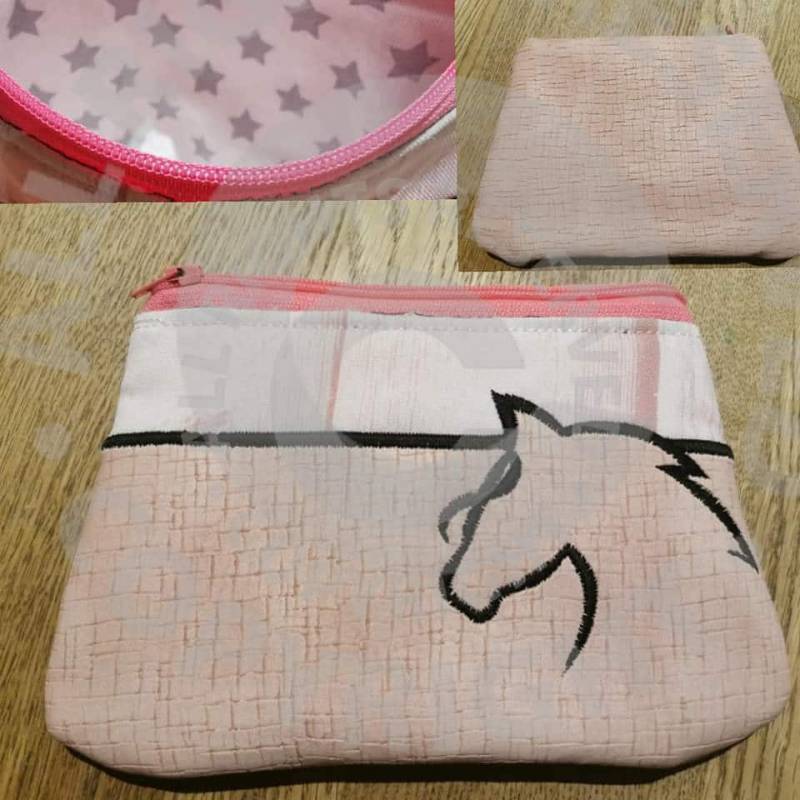 Kosmetik Tasche Pferd Silhouette Kosmetik Tasche Pferd Silhouette von FadenZauberDesign