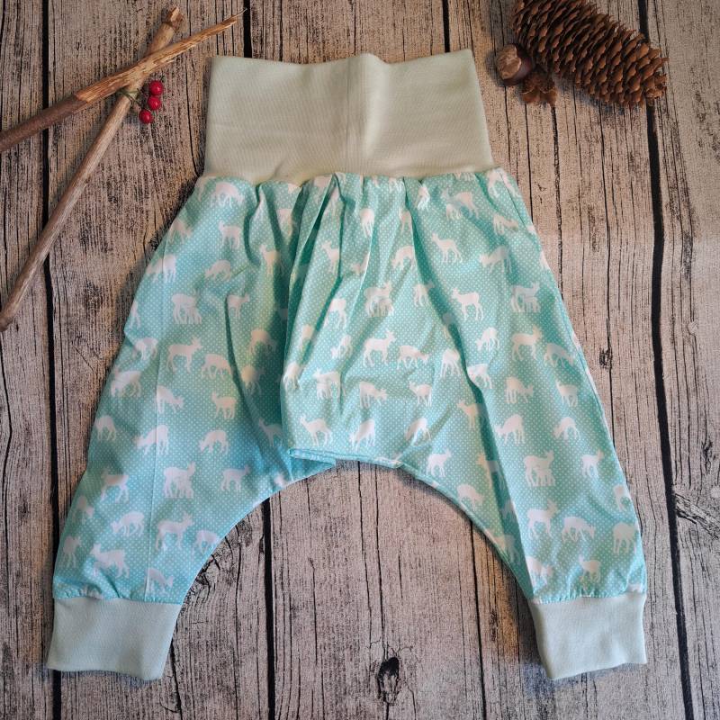 Baby Haremshose Größe 80 - Rehe von Fadendurcheinander
