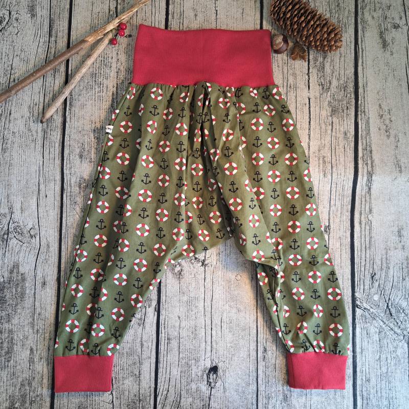 Kinder Haremshose Größe 98 - Anker von Fadendurcheinander
