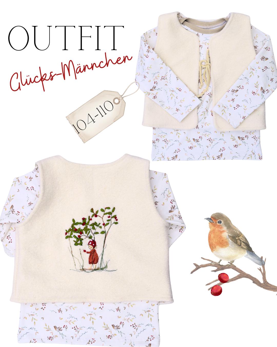 Gr. 104-110 Mädchen Outfit Walkweste Mit Langarm Shirt von FadenfuchsKreationen