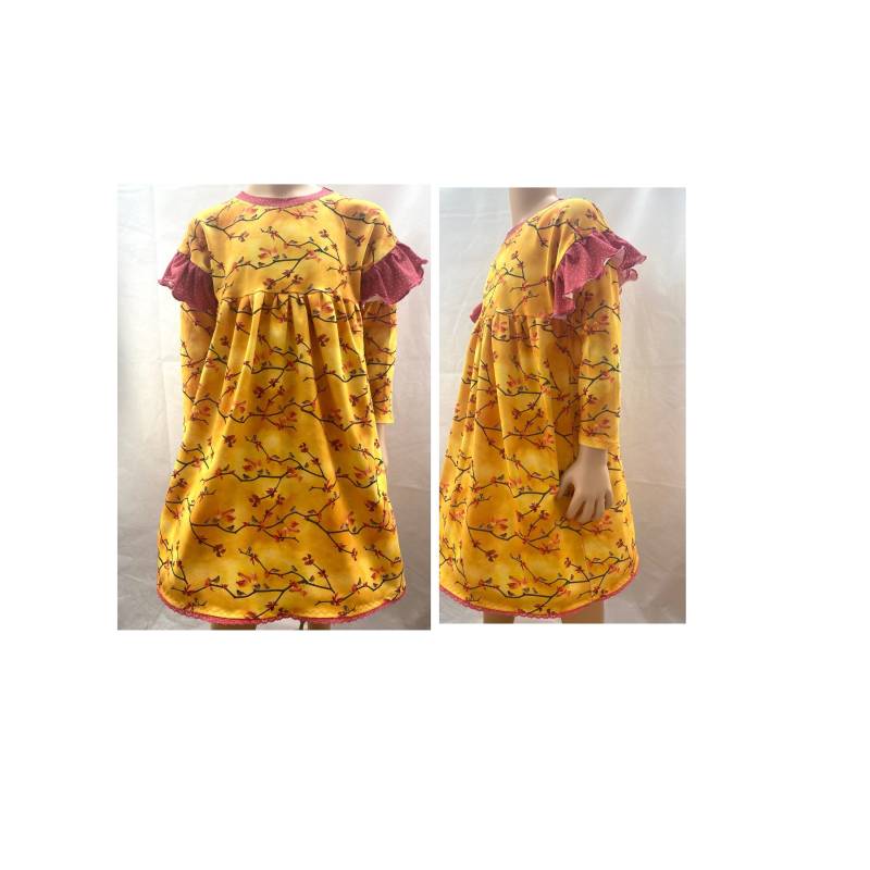 86/92 Und 122/128 Langarmkleid Jerseykleid Drehkleid Vögel Herbst Halloween von FadenzauberbyAntje