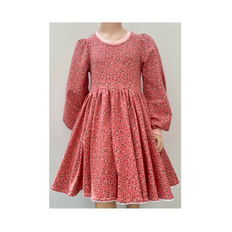 98/104 Jerseykleid Langarmkleid Drehkleid Tellerkleid Pünktchen von FadenzauberbyAntje