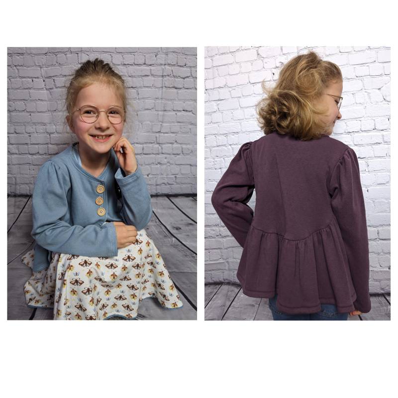 Bolero Strickjacke Cardigan Mit Schößchen Überziehjacke Farbwahl von FadenzauberbyAntje