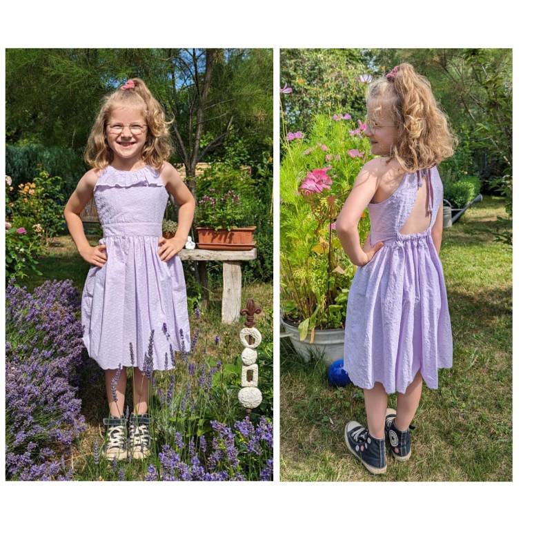 Festliches Kleid Sommerkleid Baumwollkleid Drehkleid Lochspitze Farbwahl Rosa Weiß Gelb Mint Lila von FadenzauberbyAntje