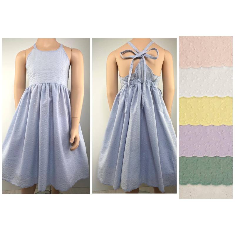 Kleid Sommerkleid Baumwollkleid Drehkleid Latzrock Latzkleid Lochspitze Viele Farben von FadenzauberbyAntje