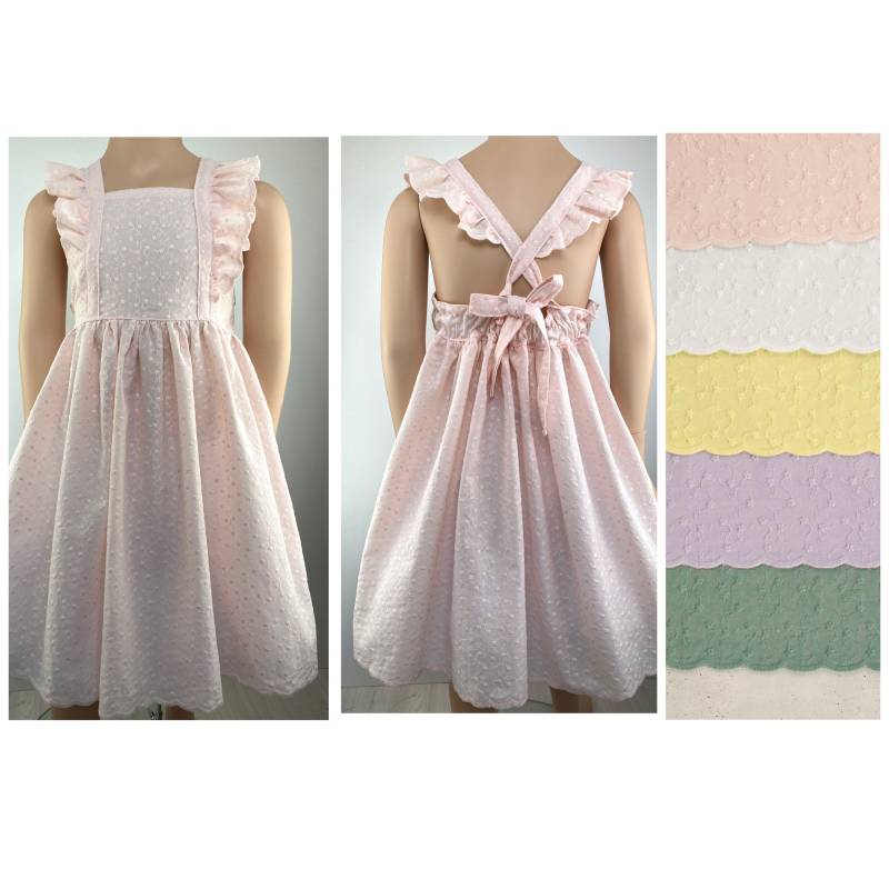 Kleid Sommerkleid Baumwollkleid Drehkleid Latzrock Latzkleid Lochspitze Viele Farben von FadenzauberbyAntje