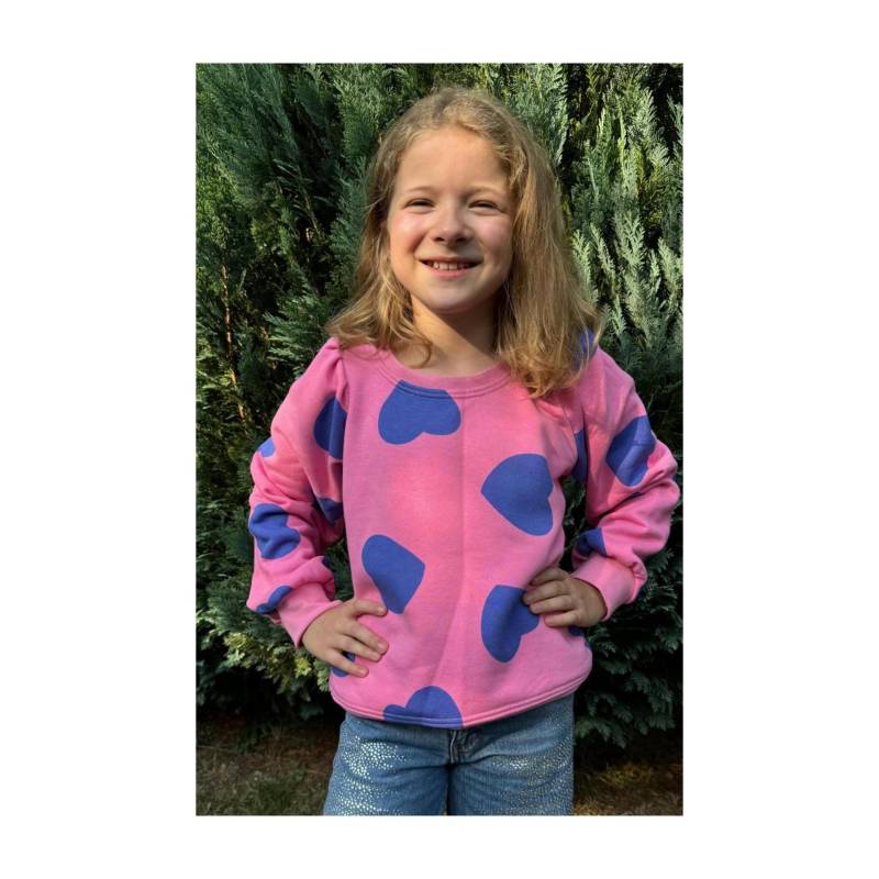 Kuscheliger Pulli Sweat Pink Oder Grün Herzen von FadenzauberbyAntje