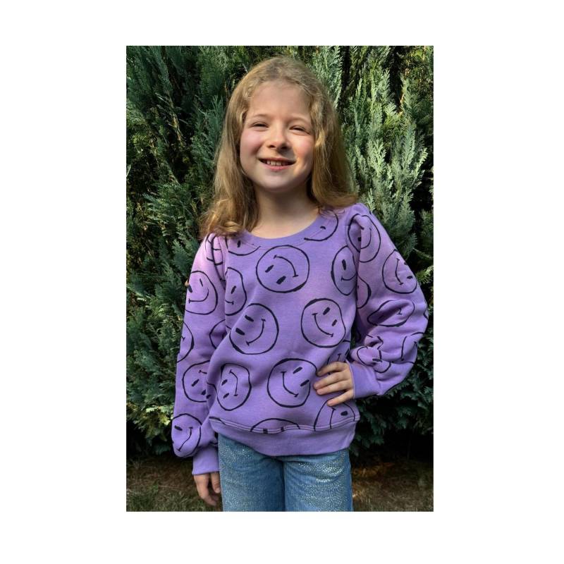 Kuscheliger Pulli Sweat Smileys Lila Oder Blau von FadenzauberbyAntje