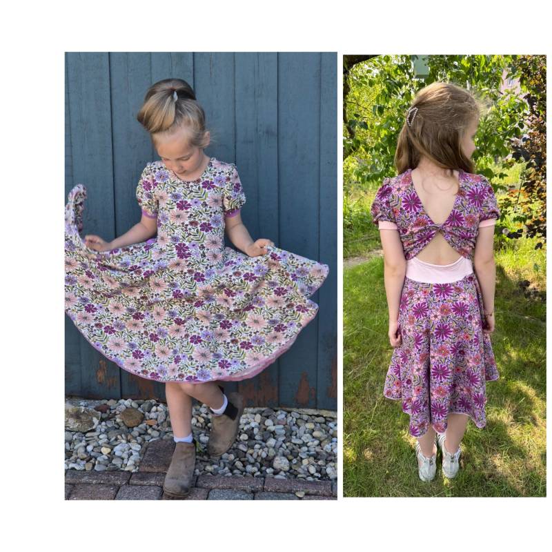 Sommerkleid Jerseykleid Drehkleid Strandkleid Blumen Farbwahl Weiß Oder Lila von FadenzauberbyAntje