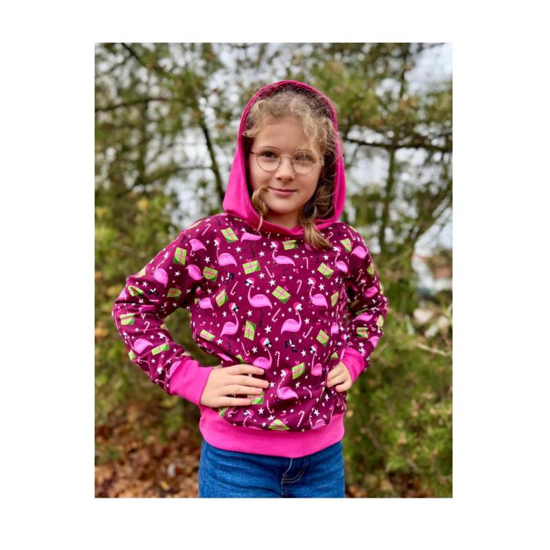 Sweatshirt Kapuzenpulli Hoodie Weihnachten Flamingos von FadenzauberbyAntje