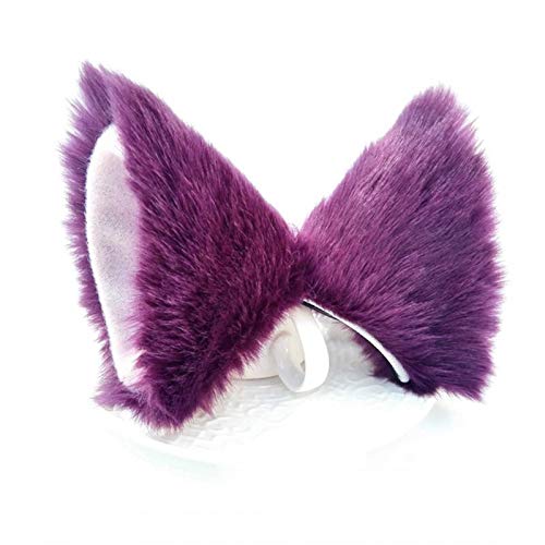1 Paar Plüsch-Katzenohren Haarspange Katzenohren Kopfbedeckung Kostüm Haarspange Cosplay Kleidung Cosplay Party Kostüm Kopfbedeckung Niedliche Tierhaarnadeln Handgemachte Katze Kopfschmuck (Lila) von Faderr