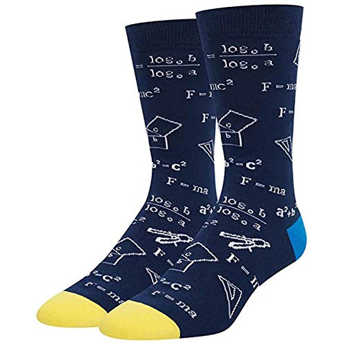 Faderr 1 Paar Mathematische Herren-Socken mit mathematischer Formel, hohe Knöchel-Socken, Baumwolle, Sportsocken, perfekt für Outdoor und viele Anlässe, weich (dunkelblau) von Faderr