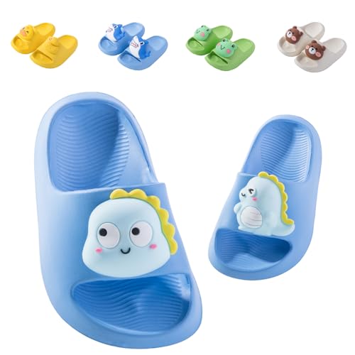 Badelatschen Kinder Flache Sommer Hausschuhe Jungen Mädchen Dusch Badeschuhe Strand Pantoletten Slippers Eltern-Kind Sandalen Leicht Anti-rutsch Badeschlappen Blau 762-2025 23 (Etikettengröße 150mm) von Fadezar