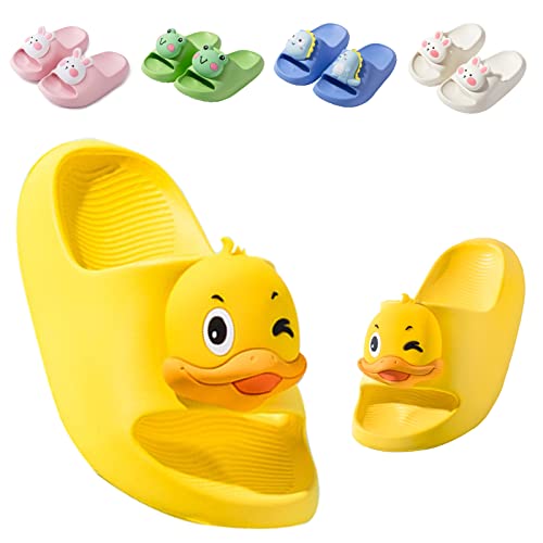 Badelatschen Kinder Flache Sommer Hausschuhe Jungen Mädchen Dusch Badeschuhe Strand Pantoletten Slippers Eltern-Kind Sandalen Leicht Anti-rutsch Badeschlappen Gelb 762 23 (Etikettengröße 150mm) von Fadezar