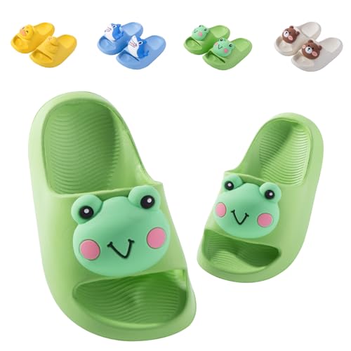 Badelatschen Kinder Flache Sommer Hausschuhe Jungen Mädchen Dusch Badeschuhe Strand Pantoletten Slippers Eltern-Kind Sandalen Leicht Anti-rutsch Badeschlappen Grün 762 23 (Etikettengröße 150mm) von Fadezar