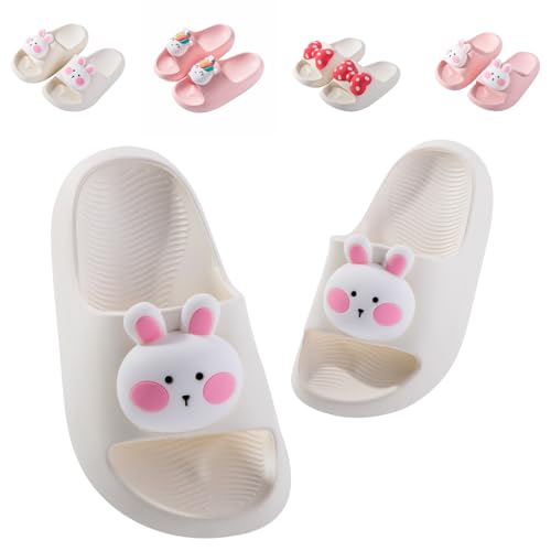 Badelatschen Kinder Flache Sommer Hausschuhe Jungen Mädchen Dusch Badeschuhe Strand Pantoletten Slippers Eltern-Kind Sandalen Leicht Anti-rutsch Badeschlappen Hase 34 (Etikettengröße 220mm) von Fadezar