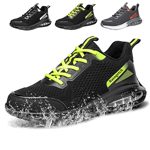 Fadezar Sicherheitsschuhe Herren Damen Wasserdicht Arbeitsschuhe Herren Leicht Atmungsaktiv Stahlkappenschuh Sportlich rutschfest Arbeitsturnschuhe Grün EU 39 von Fadezar