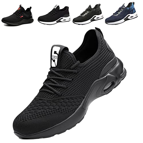 Fadezar Sicherheitsschuhe Herren Leichte Arbeitsschuhe Herren Damen Sportliche Atmungsaktive Stahlkappenschuhe rutschfeste Arbeitsturnschuhe 08 Schwarz EU 37 von Fadezar