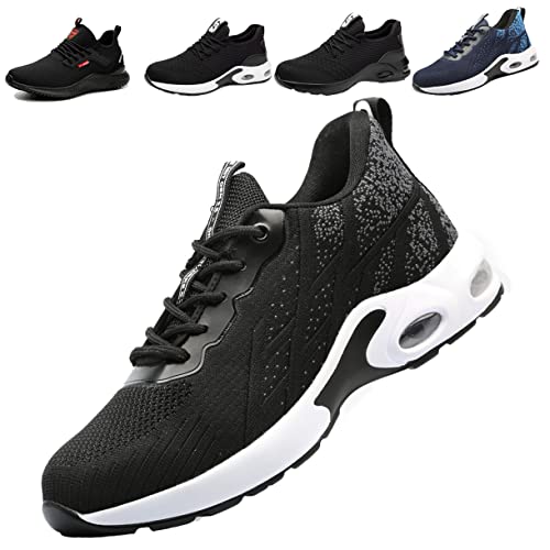 Fadezar Sicherheitsschuhe Herren Leichte Arbeitsschuhe Herren Damen Sportliche Atmungsaktive Stahlkappenschuhe rutschfeste Arbeitsturnschuhe 03 Grau EU 42 von Fadezar