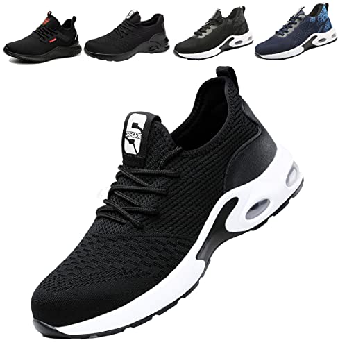 Fadezar Sicherheitsschuhe Herren Leichte Arbeitsschuhe Herren Damen Sportliche Atmungsaktive Stahlkappenschuhe rutschfeste Arbeitsturnschuhe 01 Schwarz EU 40 von Fadezar