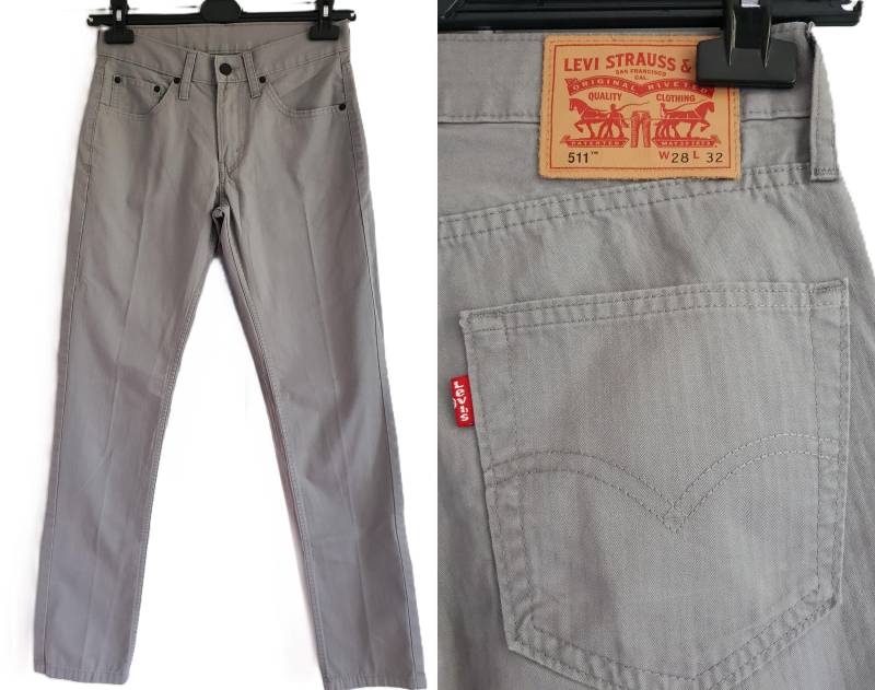 Levis 511 Jeans Grau Denim Vintage Levi's Größe W28 L32 28 X 32 Männer Frauen von FadoVintageShop