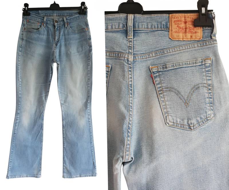 Levis 584 Jeans Vintage Hellblauer Denim Schlaghose Frauen Männer Größe 31 - 32 X 34 W31 W32 L34 von FadoVintageShop