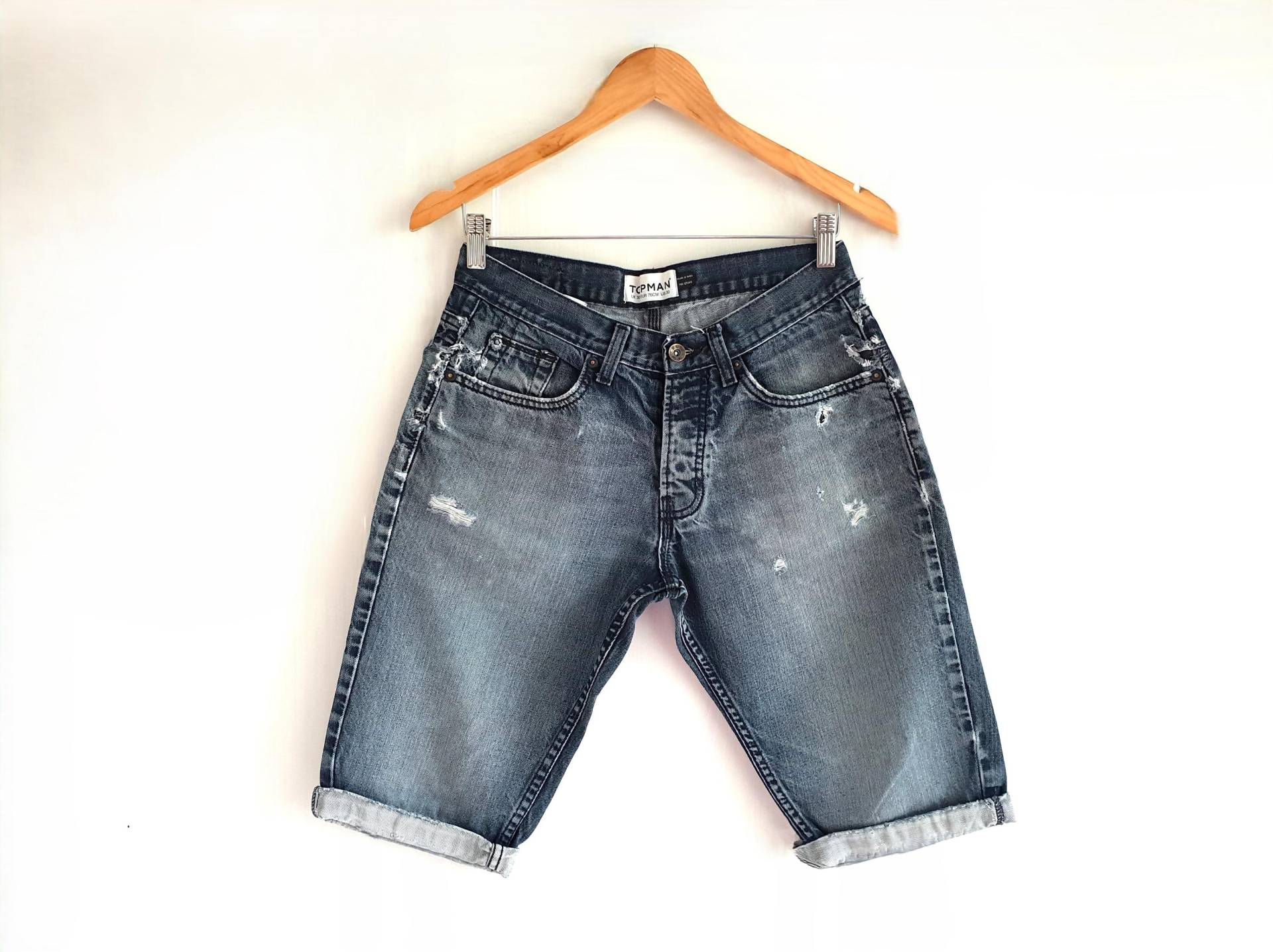 Jeans Bermuda Shorts Vintage Blaue Jeansshorts Gr.w30 von FadoVintageShop