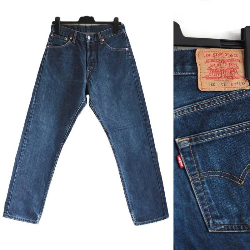 Vintage Levis 522 Jeans/Dunkelblaue Männer Frauen Levi's Hose Größe W32 L32 von FadoVintageShop