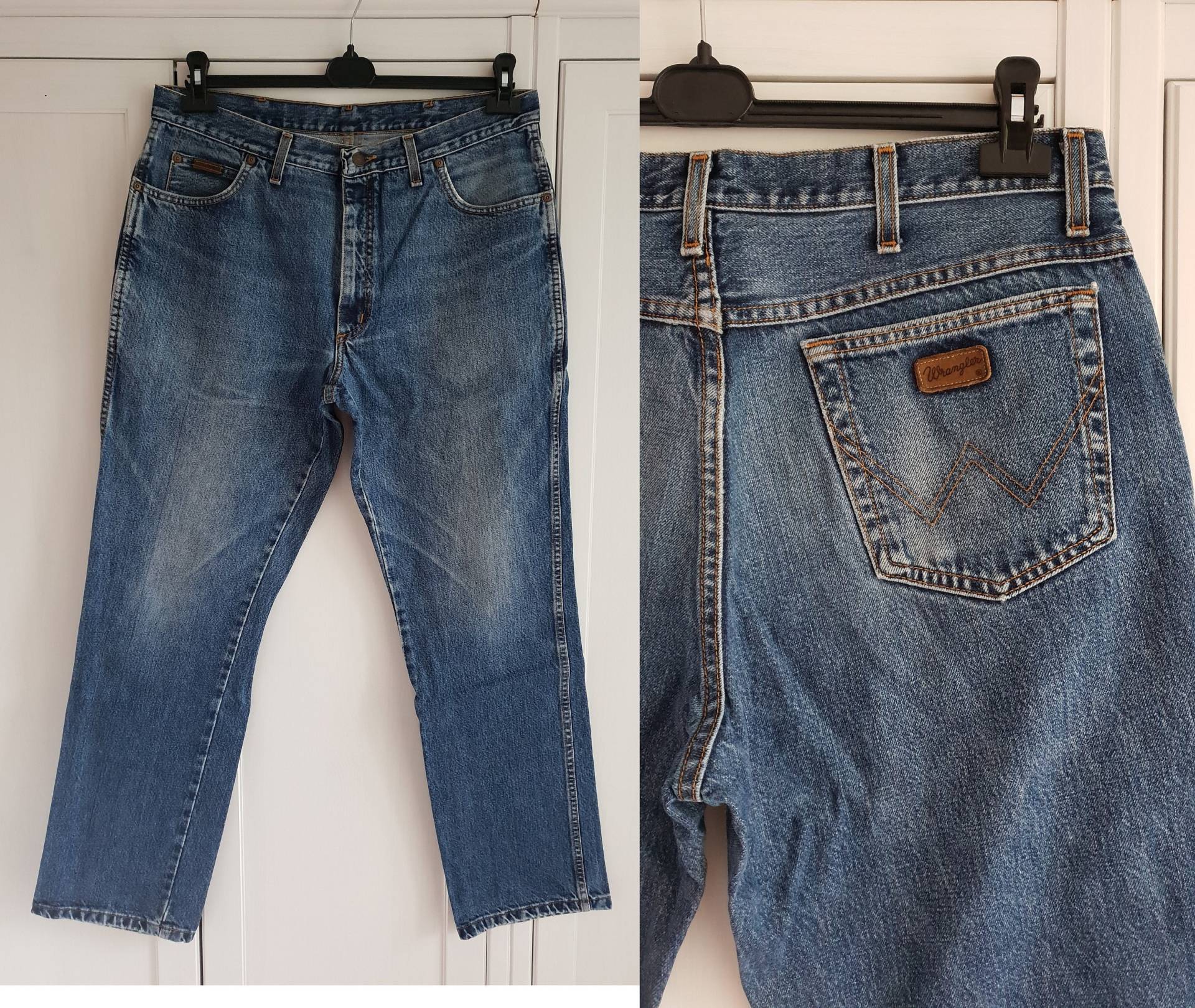 Vintage Wrangler Texas Blue Jeans Männer Frauen Größe W37 W38 L32 37 38 X 32 Vintage Wrangler Texas Blue Jeans Männer Frauen Größe W37 W38 L32 37 38 X 32 von FadoVintageShop