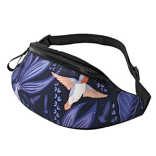 Bauchtasche mit Bauernhoftier-Motiv, Bauchtasche mit verstellbarem Gürtel für Männer und Frauen, Sport, Laufen, Wandern, Joggen, Blauer und oranger Vogel, Einheitsgröße von Faduni