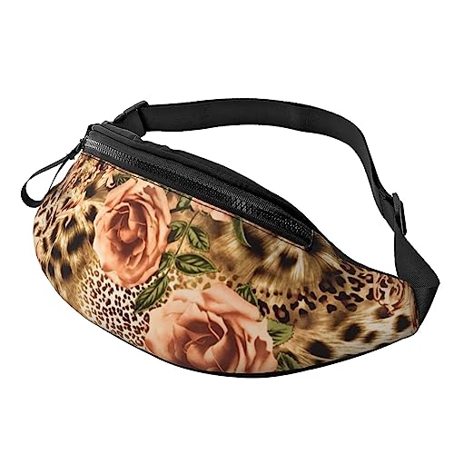 Bauchtasche mit Bauernhoftier-Motiv, Bauchtasche mit verstellbarem Gürtel für Männer und Frauen, Sport, Laufen, Wandern, Joggen, gestreiftes Leopard, Einheitsgröße von Faduni