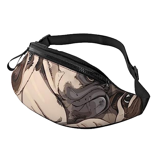 Bauchtasche mit Schwein-Motiv, mit verstellbarem Gürtel für Männer und Frauen, Sport, Laufen, Wandern, Joggen, Hund 1, Einheitsgröße von Faduni