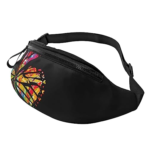 Bauchtasche mit Schwein-Motiv, mit verstellbarem Gürtel für Männer und Frauen, Sport, Laufen, Wandern, Joggen, Pretty Butterfly, Einheitsgröße von Faduni