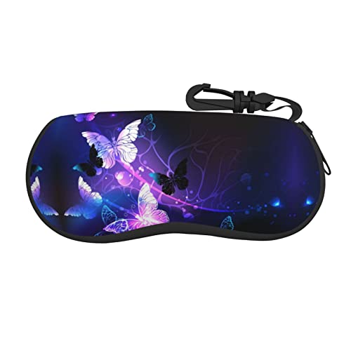 Brillenetui, Motiv: bunte Buspalme, tragbarer Reißverschluss, Sonnenbrillenetui, für Männer und Frauen oder Kinder, Wunderschöner leuchtender Schmetterling, One size von Faduni