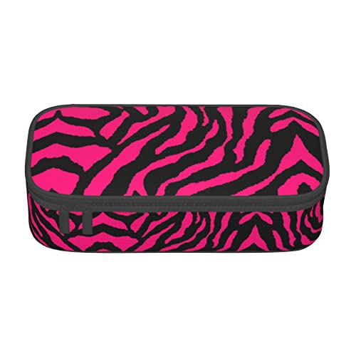 Faduni Federmäppchen mit Pfingstrose, großes Fassungsvermögen, Stifteetui, Schulbedarf, Geschenk für Schüler, Mädchen, Jungen, Erwachsene, Teenager, Zebra Tiger Leopard Rosa, Einheitsgröße, von Faduni