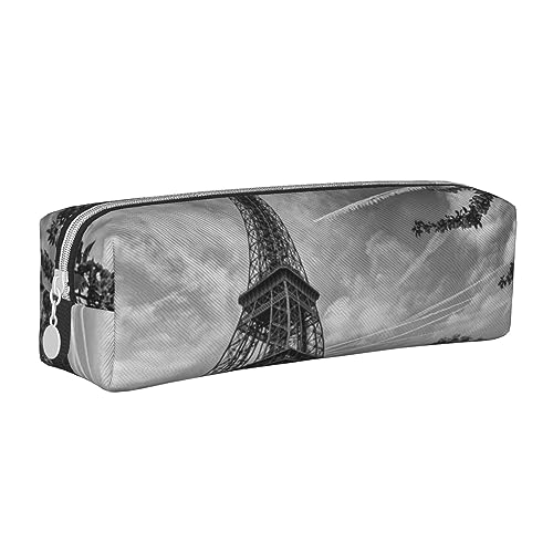 Faduni Stilvolles Federmäppchen aus Leder mit Güterzug – halten Sie Ihre Schreibwaren organisiert, Eiffelturm-Muster, Einheitsgröße, Taschen-Organizer von Faduni