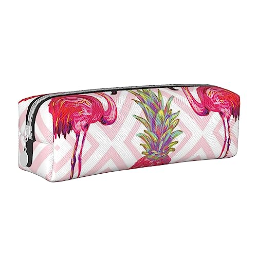 Faduni Stylisches Federmäppchen aus Leder mit Libellenmalerei – halten Sie Ihre Schreibwaren organisiert, Pink Flamingo Ananas, Einheitsgröße, Taschen-Organizer von Faduni