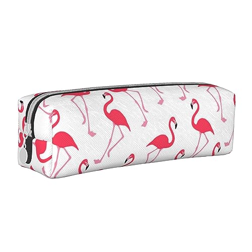 Faduni Stylisches Federmäppchen aus Leder mit niedlichem Otter-Motiv – halten Sie Ihre Schreibwaren organisiert, Rosa Flamingo-Muster, Einheitsgröße, Taschen-Organizer von Faduni