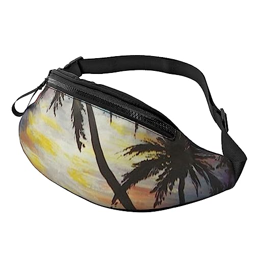 Gürteltasche mit Totenkopf-Motiv, mit verstellbarem Gürtel für Männer und Frauen, Sport, Laufen, Wandern, Joggen, Tropical Sunset, Einheitsgröße von Faduni