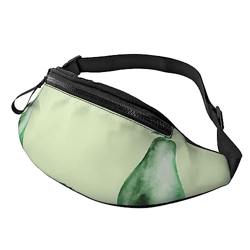 Gürteltasche mit verstellbarem Gürtel für Damen und Herren, Motiv: grüne Rose, für Sport, Laufen, Wandern, Joggen, Avocado-Muster, Einheitsgröße von Faduni