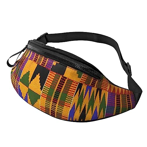 Happy Camper Hüfttasche Bauchtasche Bauchtasche mit verstellbarem Gürtel für Männer Frauen Sport Laufen Wandern Joggen, Afrikanische Ethno-Textur, Einheitsgröße von Faduni