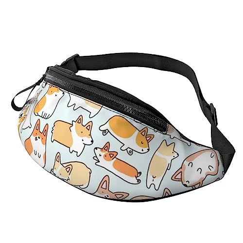 Happy Camper Hüfttasche Bauchtasche Bauchtasche mit verstellbarem Gürtel für Männer Frauen Sport Laufen Wandern Joggen, Dog2, Einheitsgröße von Faduni