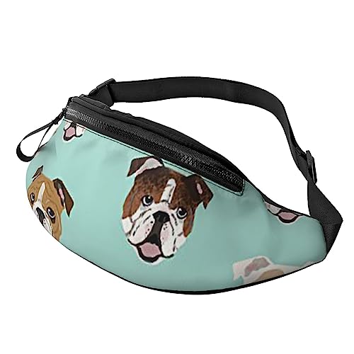 Happy Camper Hüfttasche Bauchtasche Bauchtasche mit verstellbarem Gürtel für Männer Frauen Sport Laufen Wandern Joggen, Hund 1, Einheitsgröße von Faduni