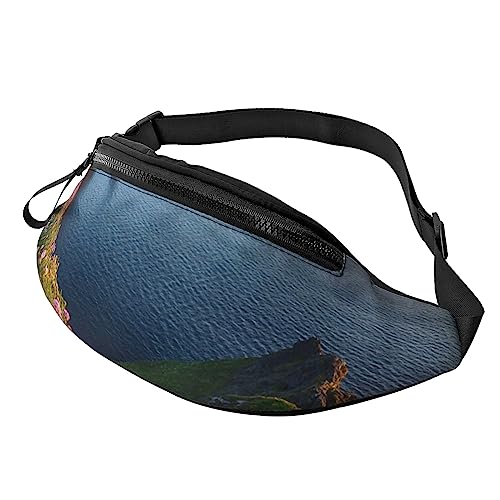 Hüfttasche mit tropischem Strand-Pflanzen-Motiv, Bauchtasche mit verstellbarem Gürtel für Männer und Frauen, Sport, Laufen, Wandern, Joggen, Irland Outdoors County Clare the Cliffs, Einheitsgröße von Faduni